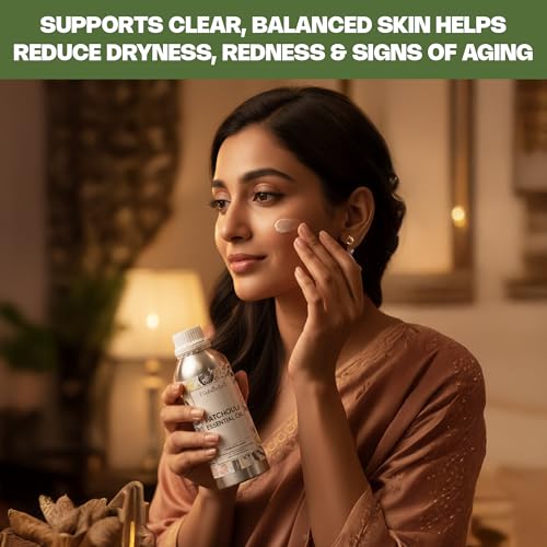 Image of VedaOils Patchouli Essential Oil 100ml | Pure & Natural Patchouli Oil for Anxiety Relief, Skin & Hair Care, Aromatherapy, Diffusers & Home Fragrance
