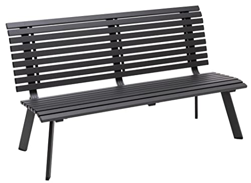 Dehner Gartenbank London, 2-Sitzer, ca. 150 x 88 x 64 cm, Aluminium, grau