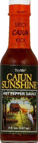 TryMe Cajun Sunshine Hot Pepper Sauce, 5 Ounce Bottles (Pack of 12)
