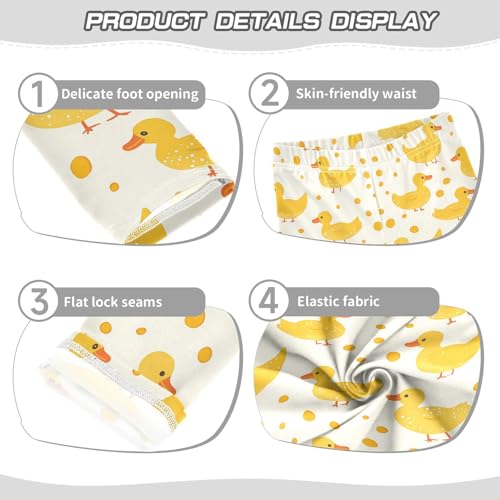 Yellow Duck Girls' Leggings Toddler Doodles Dots Kids Yoga Pants Dance Active Tights 4T3