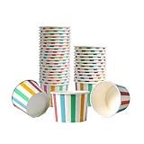 PakTalk Eisbecher pappe 350ml- Professionelle Einweg-Eisschalen, auslaufsicher & kompostierbar - Für gewerbliche Nutzung in Eisgeschäften und Gastronomie(50 Stück)