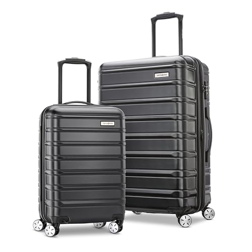 Image of Samsonite Omni 2 Hardside 2 Piece Set - Includes Carry-On & Medium Checked Suitcases - 360 Dual Spinner Wheels - Integrated TSA Lock & Expansion - Amazon Exclusive - Midnight Black