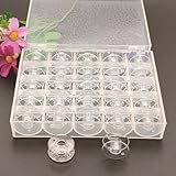 Topsky ミシンボビン ミシン用 専用ケース ボビンホルダー ミシン付属品 家庭用ミシン用 ボックス付き 25個セット ボビン収納ボックス ジャノメ シンガー ジャガー 透明