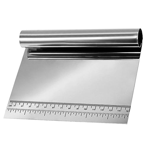 Amosfun Grattoir à Pâte Acier Inoxydable Avec Échelle Intégrée Coupe-dough Résistant Et Réutilisable Pour Pâtisserie Cuisine Gâteaux Et Pizza