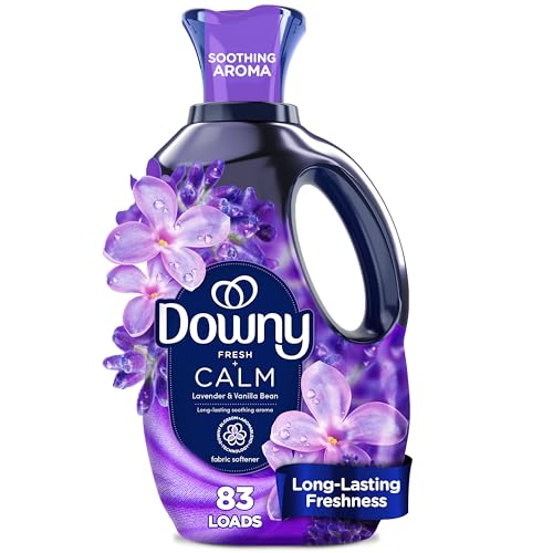 Downy Ultra Soft Fabric Softener Liquid, Calm, Lavender and Vanilla Bean, 56 fl oz, 83 Loads