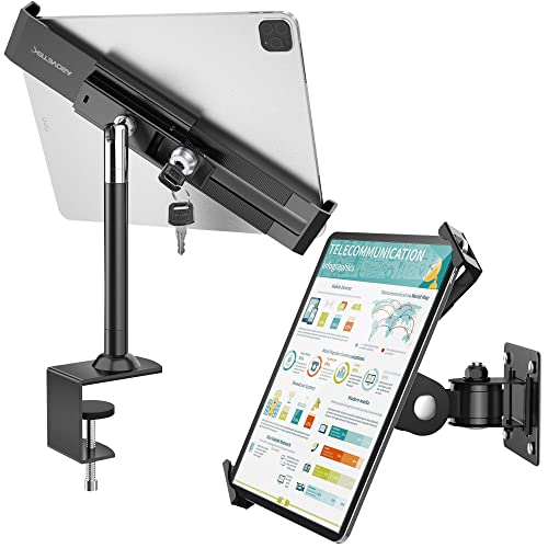 Abovetek Tablet Wall Mount & Anti Theft Locking Tablet Stand Holder - 360/320 Pos Swivel - Lockable Tablet Security Stand Lock, Desktop Table Clamp Mount Fits 7 To 11 Inch Ipad Fire Microsoft Galaxy #TOP29