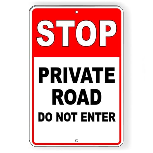 Stop Private Road Do Not Enter ���^���T�C�� �T�C��&�v���[�N �z�[���f�R���[�V���� 12x8�C���`/30x20cm