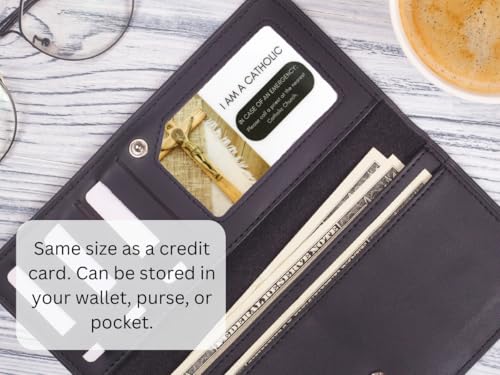 I Am A Catholic Emergency Wallet ID Card with Apostolic Pardon Prayer - 3 5/8" - Made in Italy3