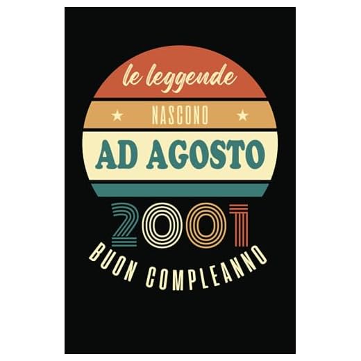 Le Leggende Nascono Ad Agosto 2001: Idea regalo originale e divertente di 22 anni per per ragazze e ragazzi. Taccuino a righe
