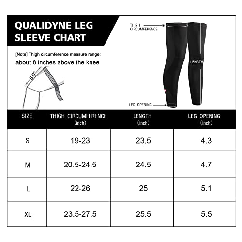 Qualidyne Cycling Leg Warmers Fleece Lined Thermal Long Leg Sleeves Cycling Bicycle Mtb Riding Leg Warmers #TOP2