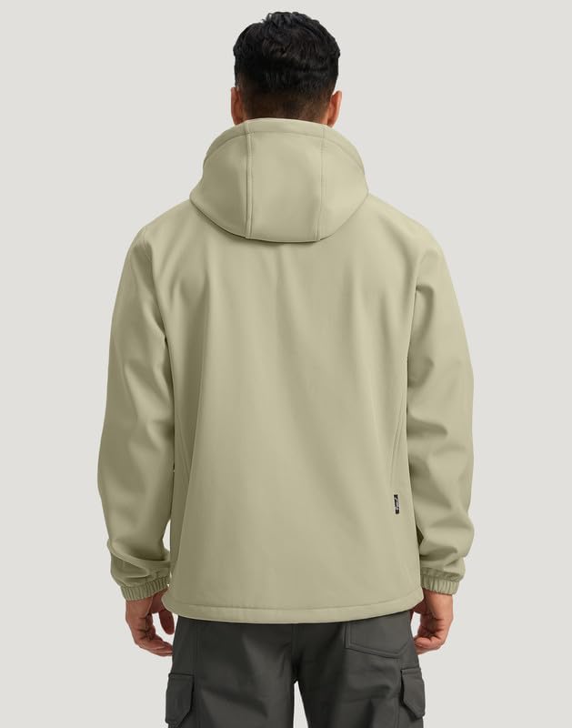 Pudolla Men's Softshell Jacket Fleece Lined Water Resistant Hooded Winter Coats for Men Outdoor Work Hiking with Pockets - Image 7