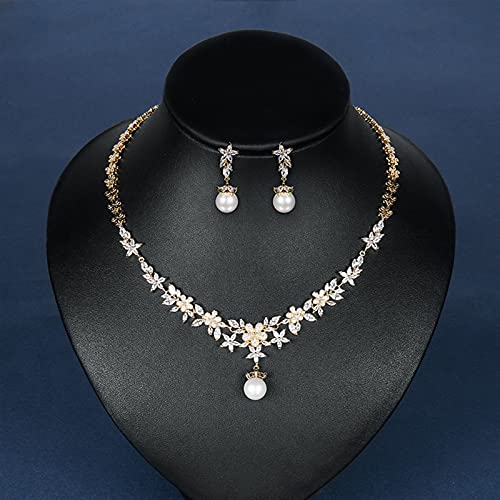 Evita alergias con joyería cubic zirconia y shell pearl set para damas de honor