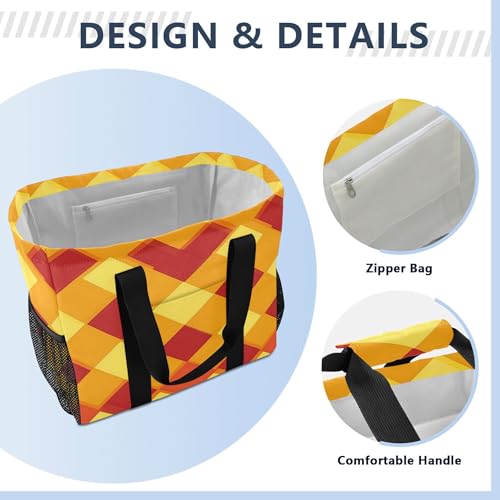 KLL Utility Beach Tote with Handles Collapsable With Compartments Laundry Tote4