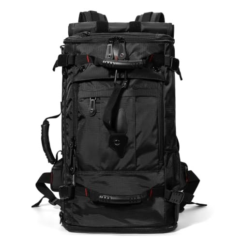 Image of YOUMIAN Large Capacity For Travel Hiking Sports Carry On Backpack Durable Convertible Duffle Bag Laptop airplane (Black Checkered, 60L-Large DualMainOpening)