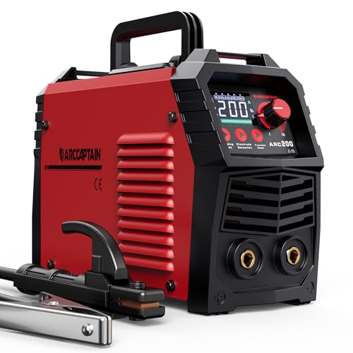 ARCCAPTAIN Soldador Inverter de 200 A con Pantalla LED Grande, Maquina de Soldar TIG ARC/Lift con Control sinérgico, Inversor IGBT, 230V Grupo de Soldar MMA con Hot Start, Arc Force