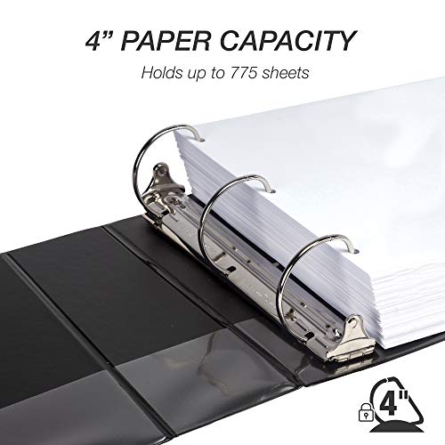 Image of Samsill Durable 4 inch 3 Ring Binder, D Ring Binder, 100% Recycled Chipboard, Black, Pallet of 216 Binders in 36 Cartons