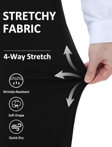 JEKAOYI Womens High Waisted Wide Leg Dress Pants Stretchy Work Slacks Black - image 4
