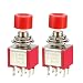 uxcell 6mm Mounting Hole Red Momentary Push Button Switch DPDT 2NO-2NC 2pcs