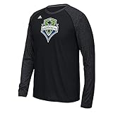 MLS Seattle Sounders Fc Men's Logo Set Ultimate Long Sleeve Tee, Heathered Black, Small