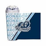 Rico Industries NCAA Old Dominion Monarchs Standard 24oz Acrylic Tumbler with Hinged Lid, Officially Licensed Double Wall Tumbler with Straw