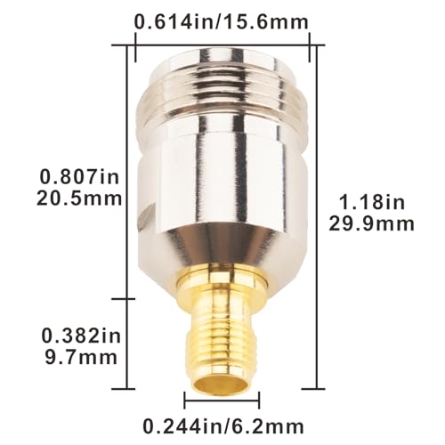 2PCS Adaptador SMA Hembra a N Hembra Coaxial RF miniatura 5