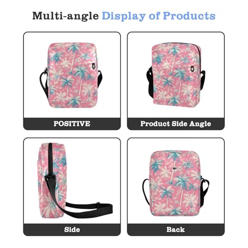 KLL Palm Tree White Peach Watercolor men's messenger bag Vegan Leather cross body bag for woman Shopping Woman Shoulder Handbags4
