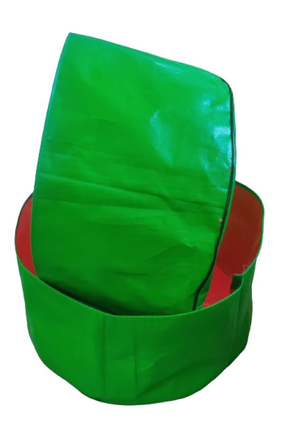 Image of MASHKI HDPE Grow Bags for Home, Terrace & Balcony Gardening - Big Size Vegetable Plant Grow Bags (15x15, 18 inchx18 inch & 24 inchx24 inch - Heavy Duty, UV Stabilized) (3, 24x12 Inches)