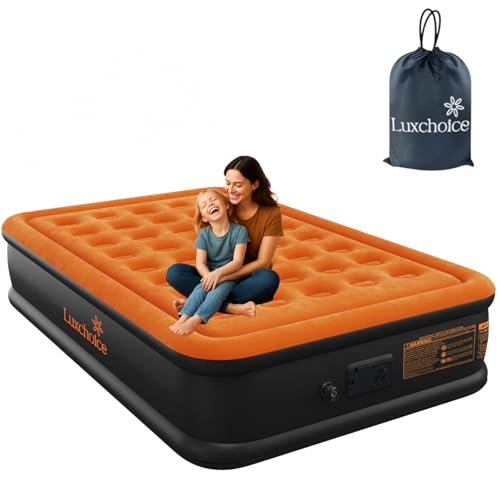 Luxchioce Air Mattress with Built in Pump Luxury Queen Inflatable Airbed Quick Inflation Deflation...