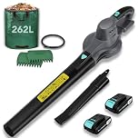 BlueMars Cordless Leaf Blower Lightweight for Gardens, Patios, Gutters, Driveways,w/ 2x 20V Battery,1x Charger, Minimal Noise,Include Garden Leaf Grabbers & Garden Waste Bag,Blowing Leaf/Snow/Dust