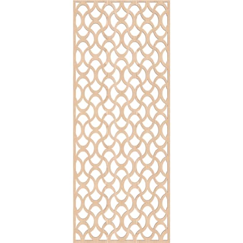 Image of Resort Decorative Pierced Fretwork Wood Wall Panels, 15 3 /8 inchW x 39 3 /8 inchH x 1 /4 inchT, Red Oak