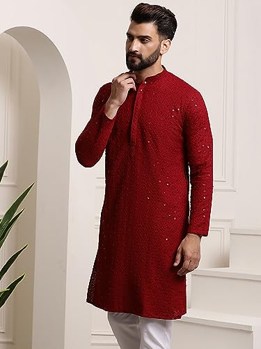 Image of SOJANYA Men's Cotton Regular Fit Solid Regular Kurta