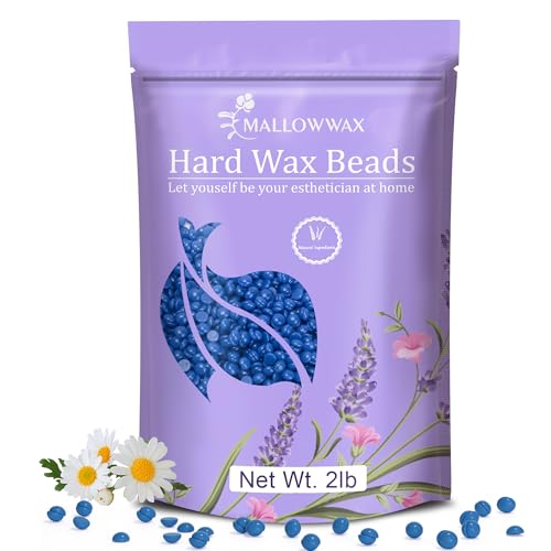 Image of Mallowwax Hard Wax Beads, 2LB Blue Wax for Full-Body Thick Hair