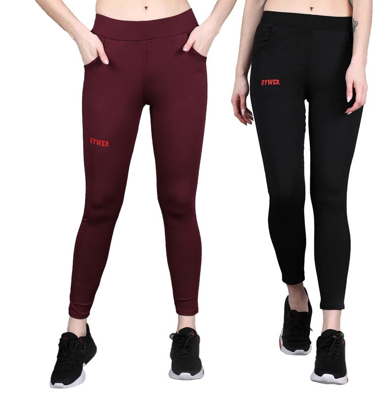 dywer Women's Gym Tights Combo (Pack of 2) with Side Pockets | Yoga, Workout & Activewear Leggings-picture-35
