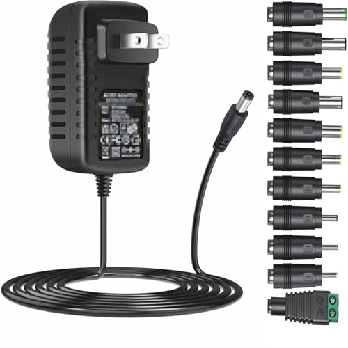 GuanTing Universal AC Adapter 12V 2A Power Supply Charger 24W AC110V to DC12V 2000mA 1500mA 1000mA...