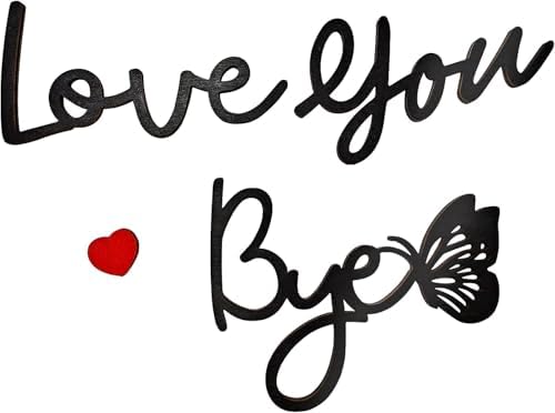Love You Bye Sign Above Door, Wall Art Decor, Express Love and Warm for Your Family,Wooden Script Decor Sign for Door,Home,Windows and Walls,for Father's Day, Mother's Day, Halloween, Christmas, Thanksgiving