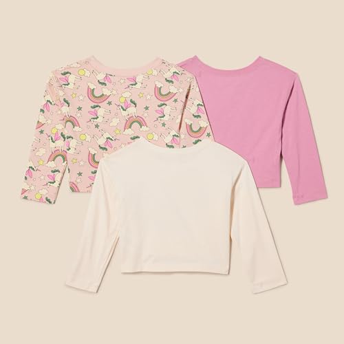 Amazon Essentials Girls and Toddlers' Long Sleeve T Shirts, Pack of 32