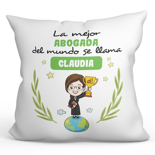 MUGFFINS Cojín Personalizable 40x40 cm para Abogada Mujer