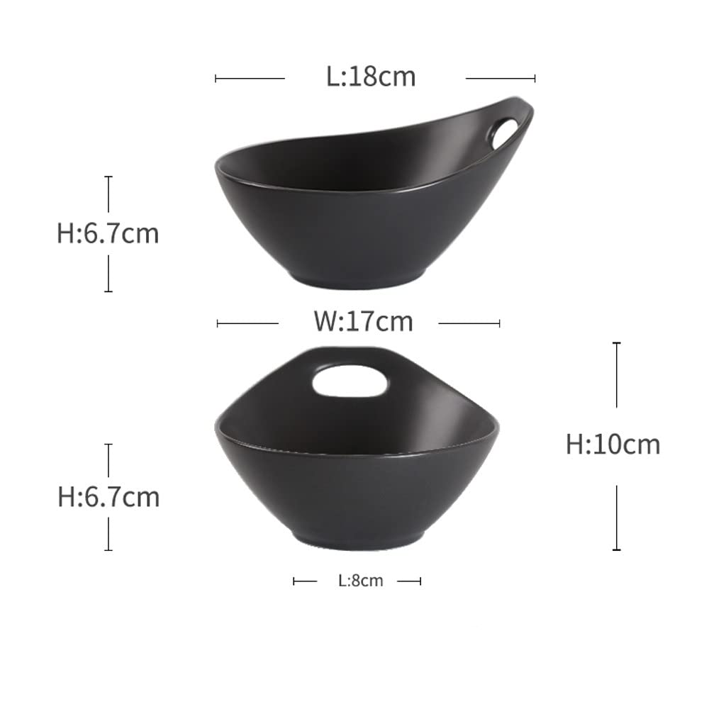 Miska do serwowania sałatek Śliczny uchwyt nieregularna ceramiczna miska śniadaniowa miska deserowa miska do sałatek duża miska na zupę salon pulpit miska na warzywa Miska Sałatkowa
