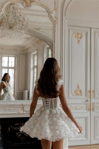 Spaghetti Straps Short Wedding Dresses Sweetheart Neckline Flower Lace Embroidery Mini Homecoming Dress Cocktail Gown - Image 4