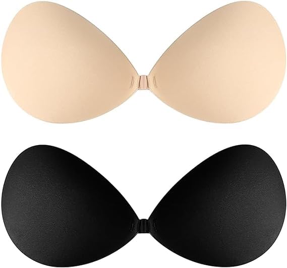 CheekeeFlawless Lift: Adhesive Bra - Your Ultimate Secret for Backless Elegance! Seamless Push-Up, Invisible Design, Secure Hold, & Reusable Comfort - Pack of 2