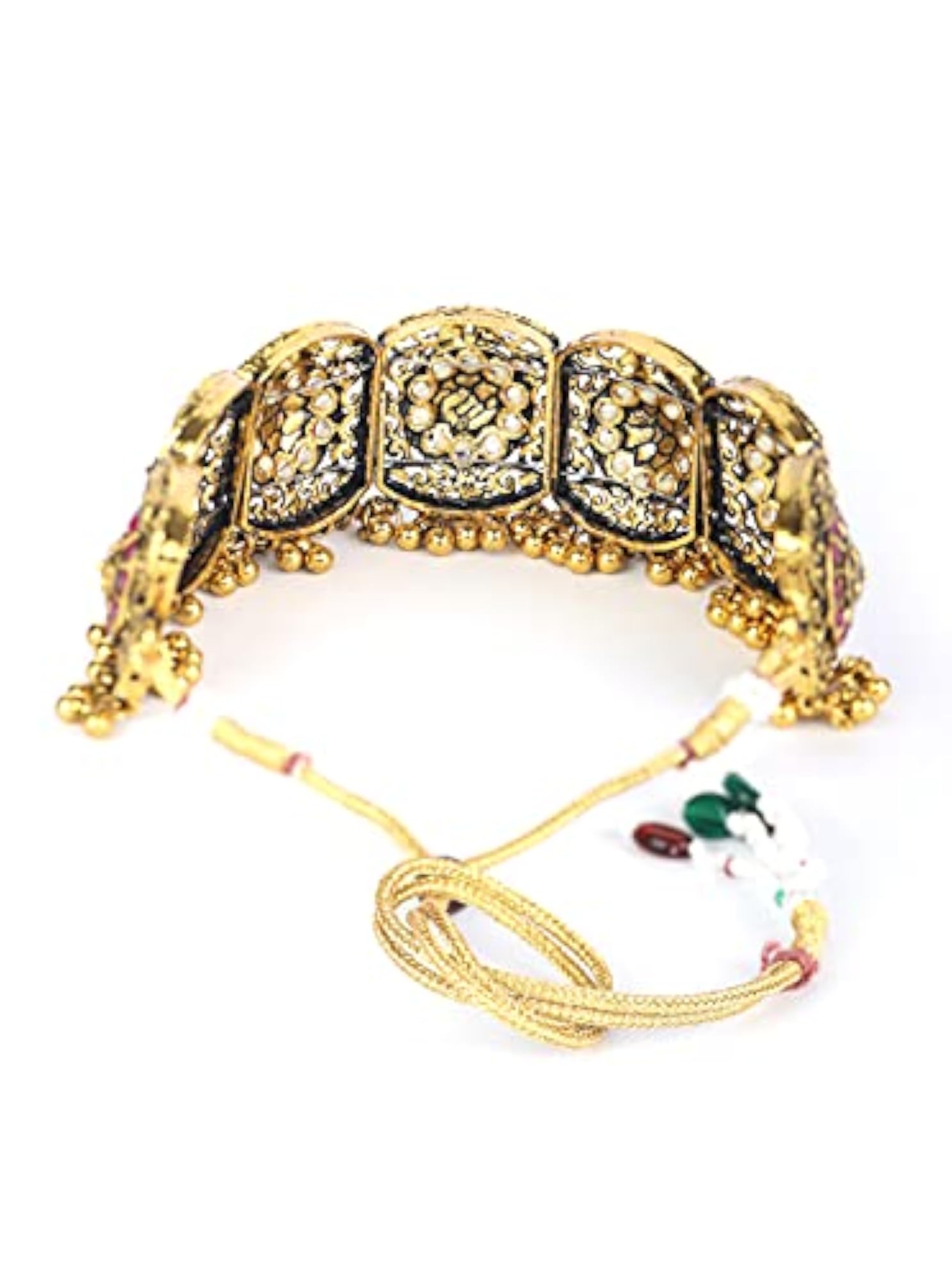 Ruby Stones Studded Plated Choker Set, Festive Glamour