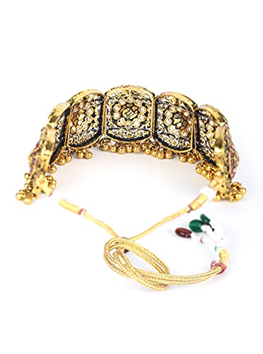 Ruby Stones Studded Plated Choker Set, Festive Glamour