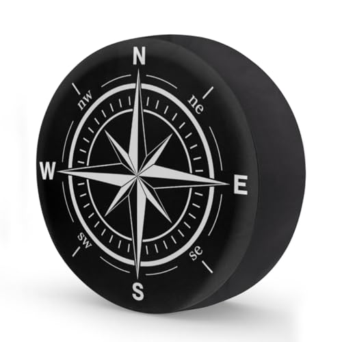 Image of Compass Spare Tire Cover Wheel Covers Protectors Waterproof Dust-Proof Universal Fit Trailer, RV, SUV and Many Vehicle 17 Inch,C-03