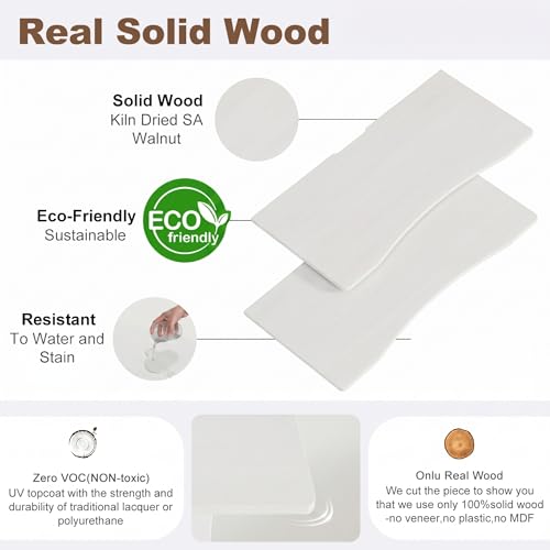 Image of Solid Wood Electric Standing Desk 55 inchx23.6 inchHome Office Desk,Adjustable Workbench with 3 Stages Single Motor, Computer Workstation with T-Shaped Metal Bracket,White Standing Desk for Gaming(1 Box)