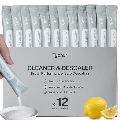 Typhur Ice Maker Cleaner and Descaler 12 Packs Pure Citric Acid Powder Universal Descaling Solution Nickel Safe for Countertop Ice Machines Also Compatible with Coffee Makers and Kettles