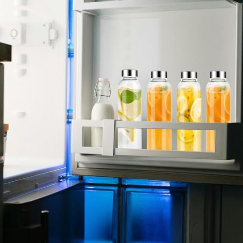 Botellas de jugo de vidrio de 18 oz con tapas herméticas reutilizables para nevera 5