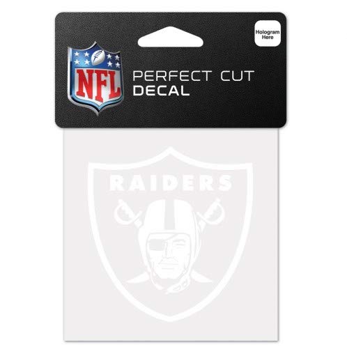 Wincraft NFL Oakland Raiders 4x4 Perfect Cut White Decal, One Size, Team Color