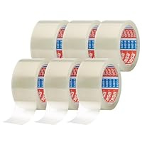 tesapack 64014 im 6er Pack - Geräuscharmes Paketklebeband zum Verpacken von Paketen und Versandschachteln - transparent - 6 Rollen je 66 m