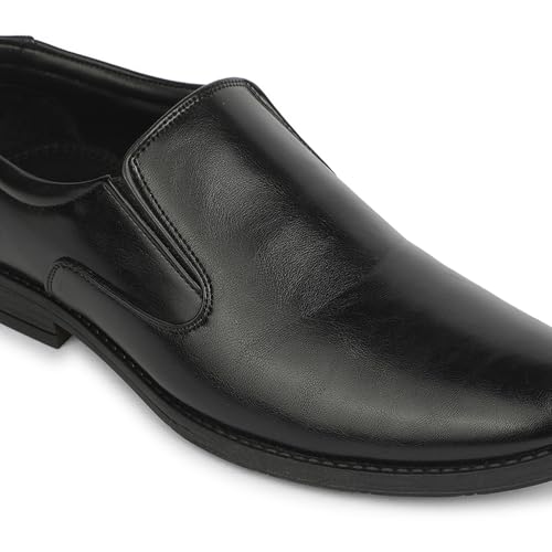 Image of Liberty Healers HML-87E Black & Brown Formal Non Lacing Mocassin Shoes for Men