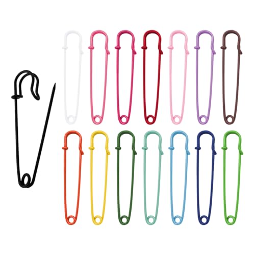 Zasjon Imperdibles Grandes, 20 Piezas 75mm Metal Imperdibles de Seguridad, Alfileres de Seguridad Multicolor Pines de Seguridad para Ropa,Mantas, Manualidades, Faldas, Color Aleatorio